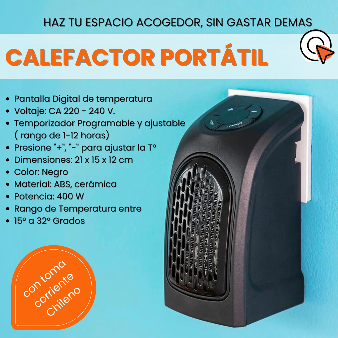CALEFACTOR ELECTRICO PORTATIL BAJO CONSUMO