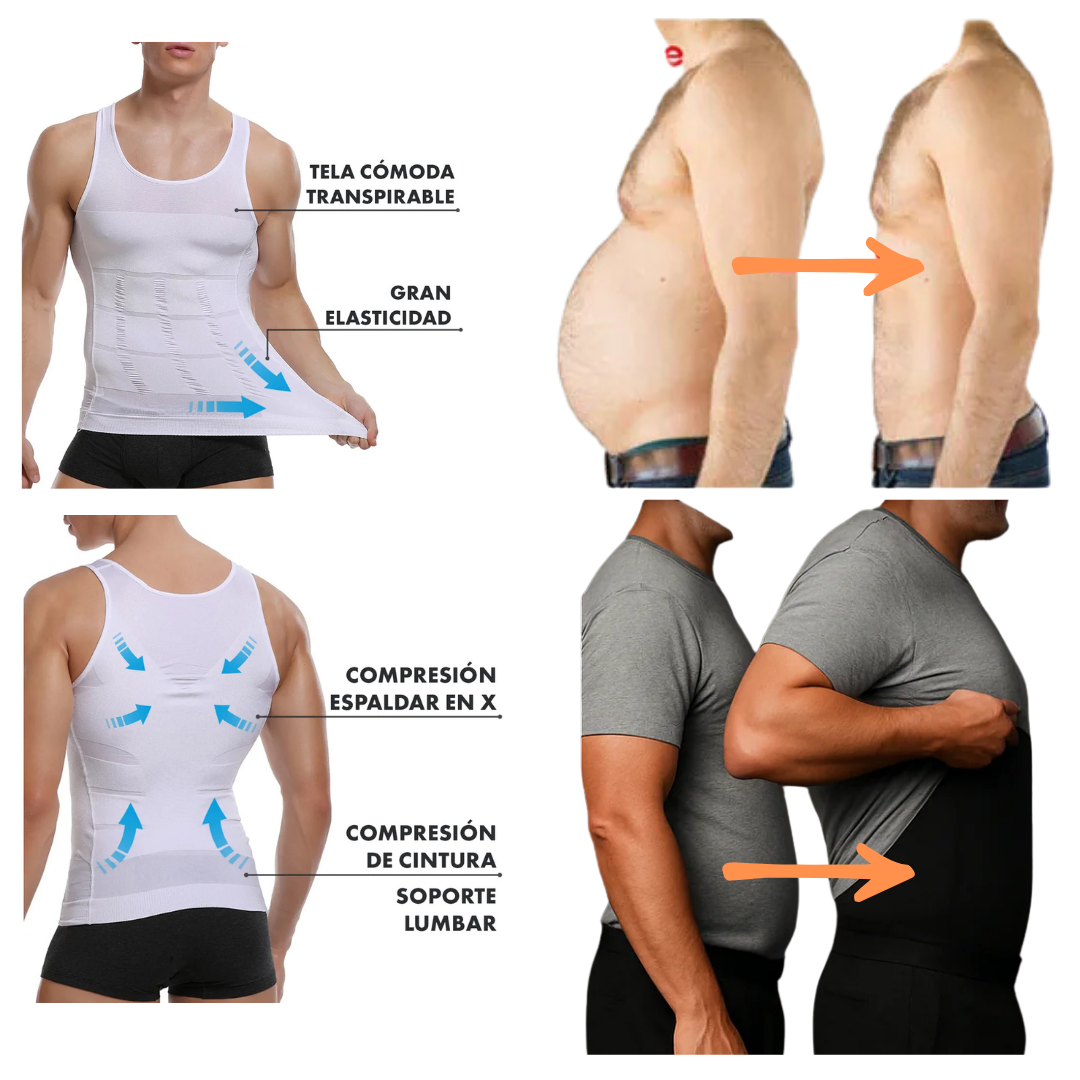 Camiseta Reductora Hombre - ¡hace lo que el gimnasio no!