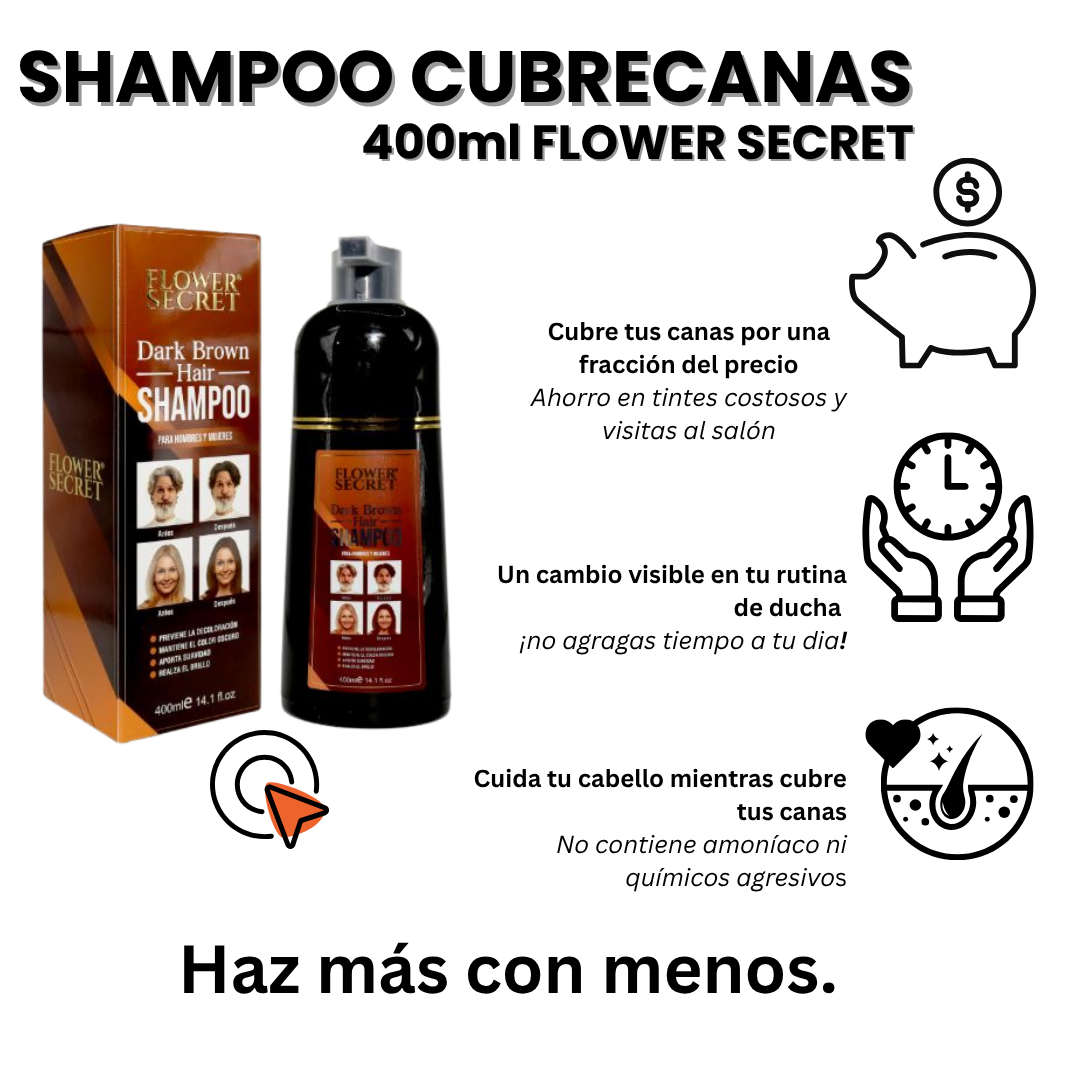 SHAMPOO CUBRECANAS Flower Secret 400ml ¡¡Adiós canas, Hola Estilo!!