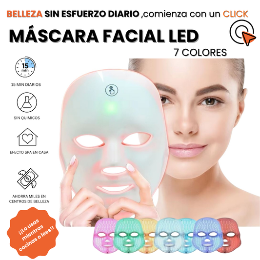 Dale la bienvenida al spa en casa - Máscara Facial LED 7 Colores